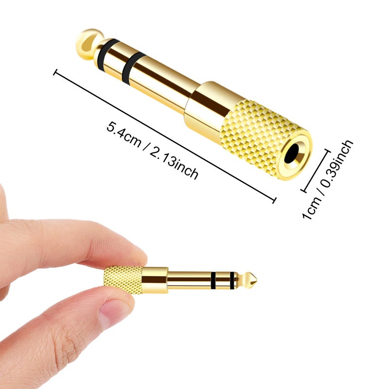 Valefod [Updated Version 5-Pack Stereo Audio Adapter 6.35mm (1/4 inch) Male to 3.5mm (1/8 inch) Female Headphone Jack - Image 2
